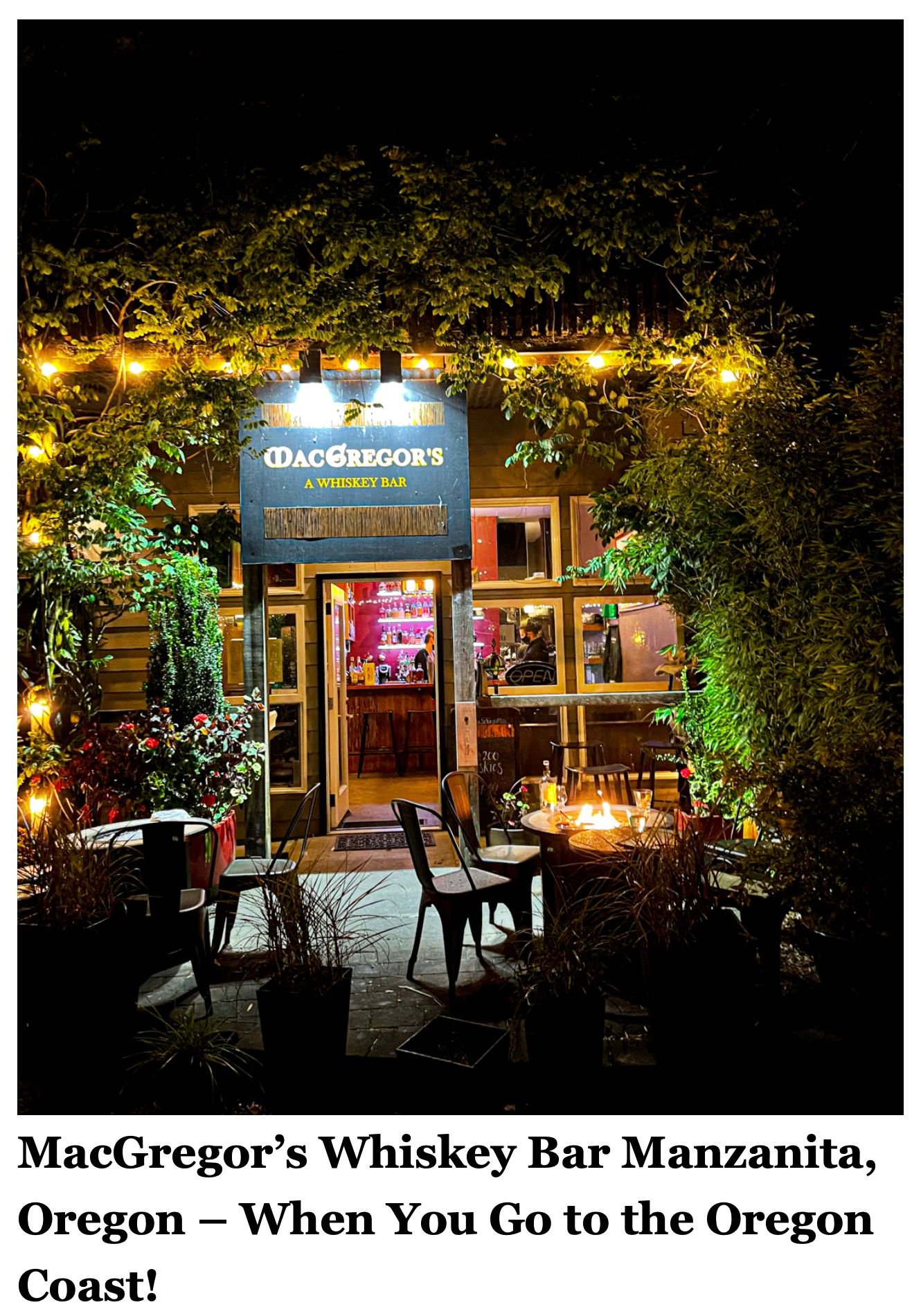 Steven Shomler_MacGregor’s Whiskey Bar Manzanita, Oregon – When You Go to the Oregon Coast 